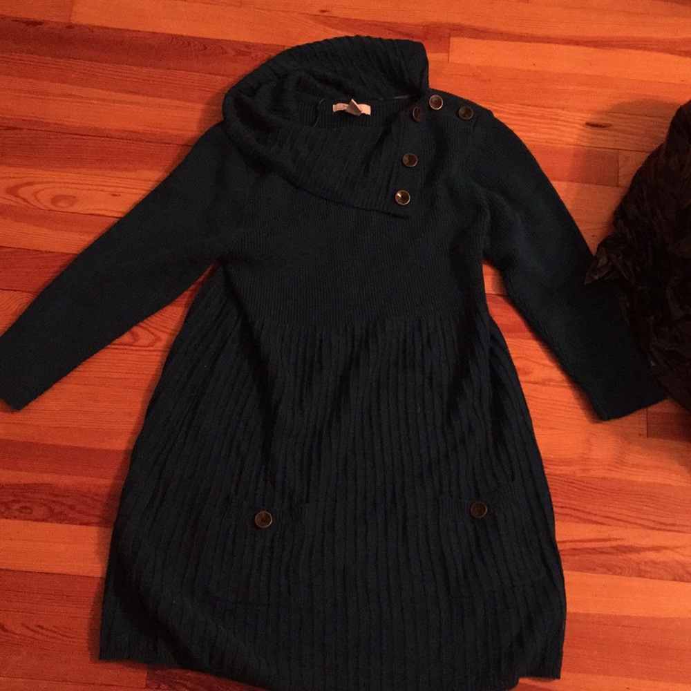 Teal sweater dress